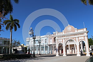 Jose Marti Park in Cienfuegos with famous triumphal arch, Cuba