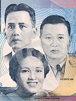 Jose Santos, Josefa Escoda, Vicente Lim portrait