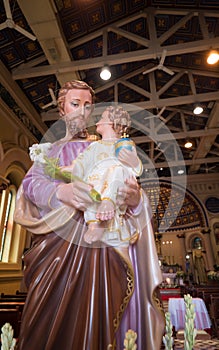 Joseph is a figure in the Gospels, the husband of Mary, mother of Jesus, and is venerated. This Saint Joseph is in the St.Joshep photo