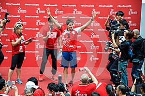 Joseph Schooling, the Singapore's first Olympic gold medalist, on his victory parade around Singapore. 18th August 2016