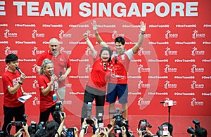 Joseph Schooling, the Singapore's first Olympic gold medalist, on his victory parade around Singapore. 18th August 2016