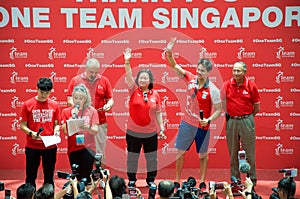Joseph Schooling, the Singapore's first Olympic gold medalist, on his victory parade around Singapore. 18th August 2016