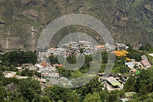 Aerial view of Joshimath Town, Chamoli District, Uttarakhand, India photo