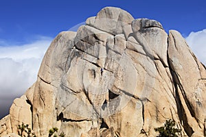 Joshua Tree National Park large boulder formation with rounded edges