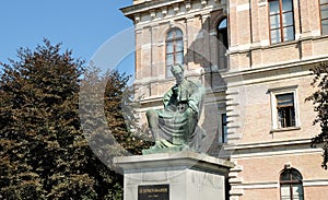 Josip Juraj Strossmayer bishop and benefactor monument at Strossmayer Square park in Zagreb