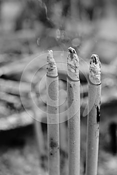 Joss sticks burning in Hong kong temple