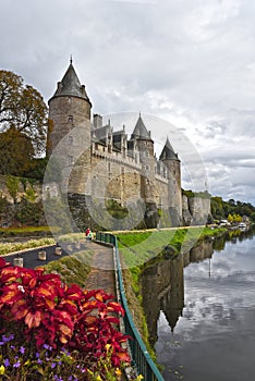 Josselin castle in morbihan brittany france