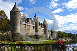 Josselin castle in morbihan brittany france photo