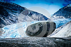 Jostedal glacier in Norway, stone photo
