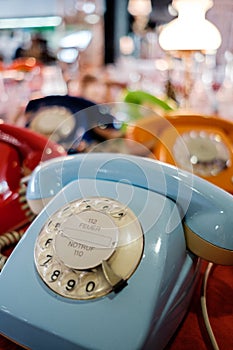 Old analogic telephones photo