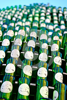 sculpture of many cider bottles photo