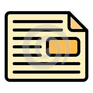 Journal newspaper icon color outline vector