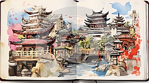 Journal and sketchbook of the diverse tapestry of China