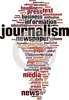 Journalism word cloud concept