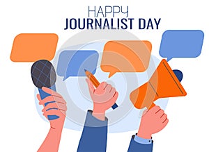 Journalist day poster vector