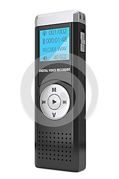 Journalist Digital Voice Recorder or Dictaphone. 3d Rendering