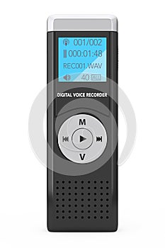 Journalist Digital Voice Recorder or Dictaphone. 3d Rendering