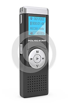 Journalist Digital Voice Recorder or Dictaphone. 3d Rendering