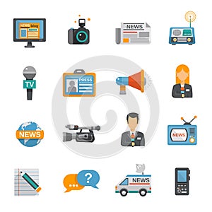 Journalist Icon Flat vector design illustration