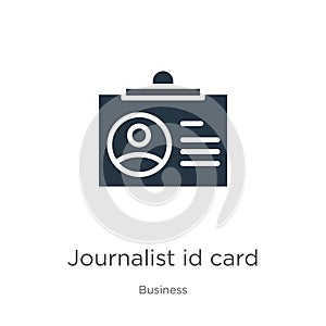 Journalist id card icon vector. Trendy flat journalist id card icon from business collection isolated on white background. Vector