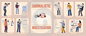 Journalistic Investigations Flat Infographics