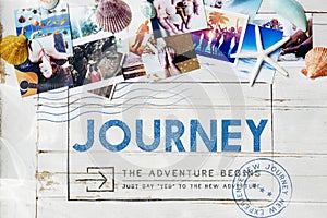 Journey Adventure Post Stamp Travel Concept