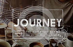 Journey Adventure Post Stamp Travel Concept