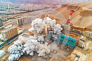 Journey Beyond: Rocket Blastoff from Above. photo