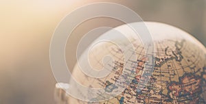 Journey: Close up of a globe