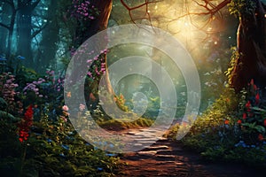 Journey into the Enchanting Forest: A Stunning Photo in the Style of 3737625b-daff-410c-84ad-eaf2aec02a2f