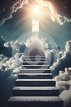 Journey on the Stairway to Heaven through the Clouds to the Sun