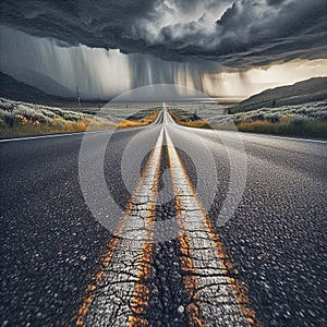 Journey into the Storm, a road to storm ahead photo