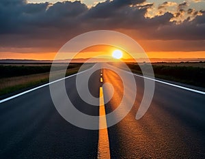 Journey into Sunset: The Open Road Awaits