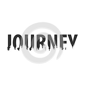 Journey. Text or labels with silhouette of forest.