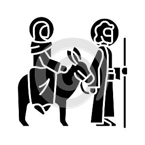 Journey to Bethlehem black glyph icon