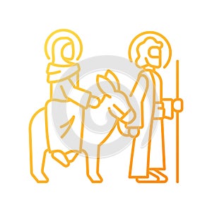 Journey to Bethlehem gradient linear vector icon