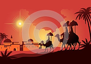 Journey to Bethlehem. Three wise man