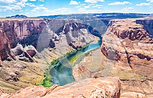 Glenn Canyon and the Colorado River. Horseshoe bend. Arizona Tourist Attractions