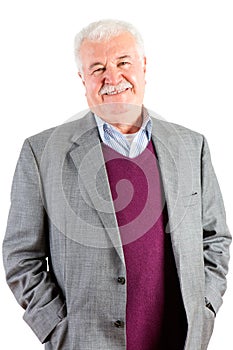 Jovial relaxed attractive senior man photo