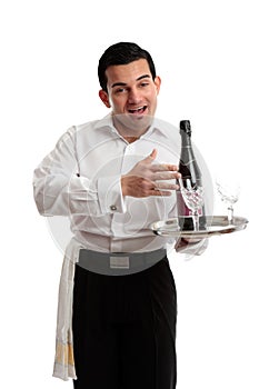 Jovial waiter or bartender photo