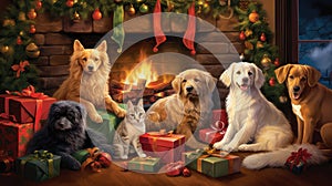 joy happy holidays pets