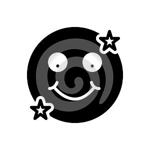 Black solid icon for Joy, pleasure and happiness