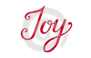 Joy lettering. Christmas joy. Joy phrase isolated