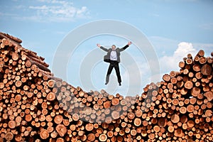 Joy of life - man jumping to the sky