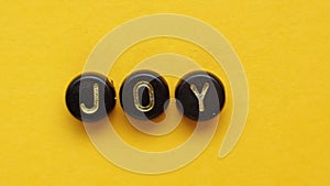 joy word enjoying life happy cubes letters orange