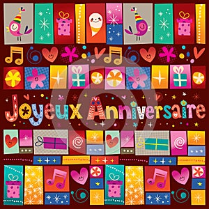 Joyeux Anniversaire Happy Birthday in French