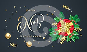 Joyeux Noel and Bonne Annee French Merry Christmas