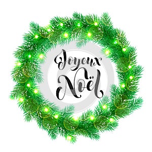 Joyeux Noel Christmas lights decoration Feliz Navidad design element