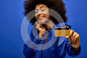 Joyful African American woman in stylish