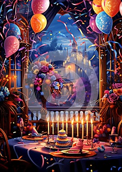 Joyful backdrop elements